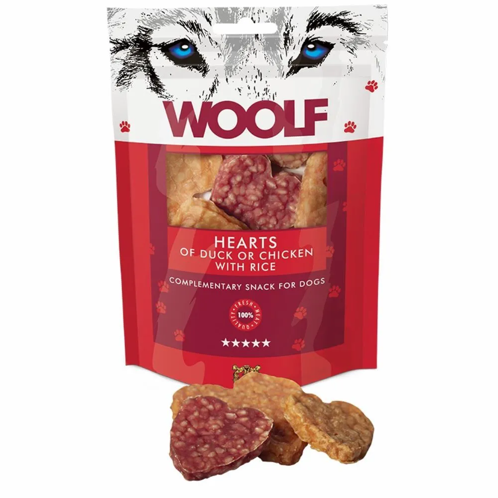 Woolf Hundesnack And eller Kylling med Ris Hearts